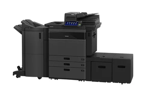 Toshiba e-STUDIO 6527AC series A3 colour multifunction printer with finisher and large-capacity feeders